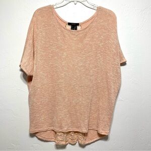 Forever 21 Short Sleeve Sweater Lace Top Light Pink size Small